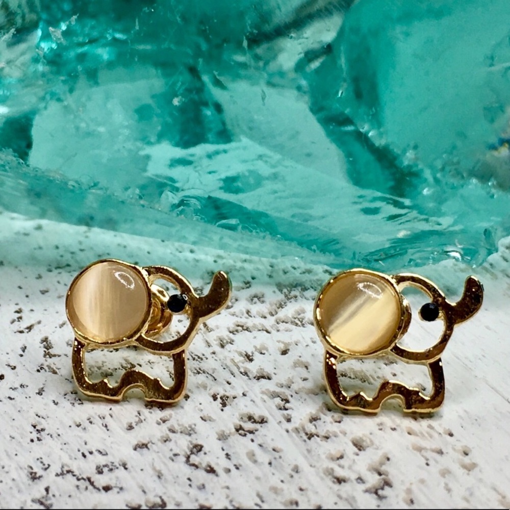 Lucky  Baby Elephant Earrings - Picture 3 of 9